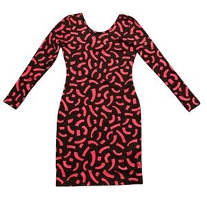 H&M Printed Dress Black and Pink